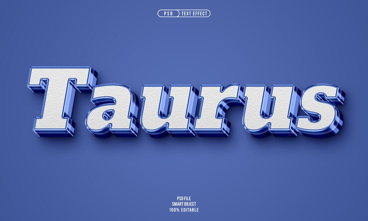 PSD Gratis taurus 3d editable text effect