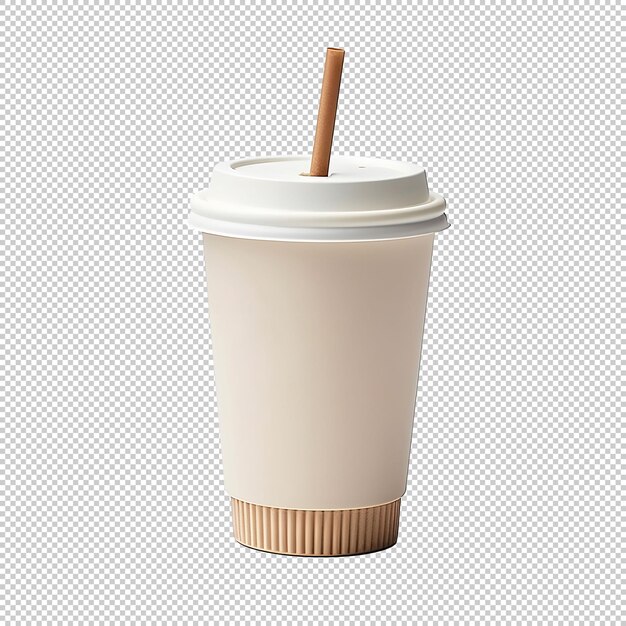 taza de bebida desechable con pajita