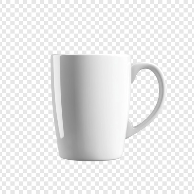 Taza blanca en blanco Diseño sencillo y limpio Perfecto para maquetas o marcas Taza de cerámica Trago de estudio Fotografía aislada Fondo limpio minimalista