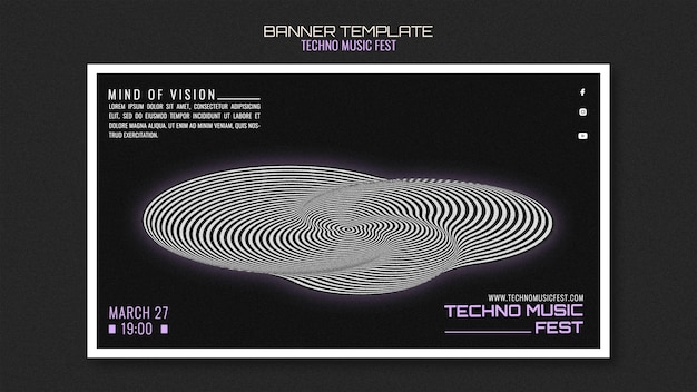 Techno muziek fest banner