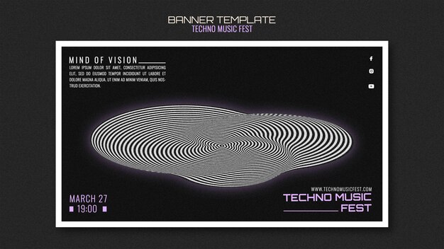 Techno muziek fest banner