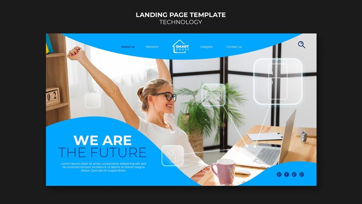 Gratis PSD technologie bestemmingspagina sjabloon