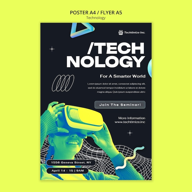 Gratis PSD technologie concept poster sjabloon