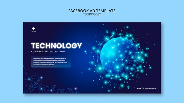 Gratis PSD technologie facebook-advertentiesjabloonontwerp
