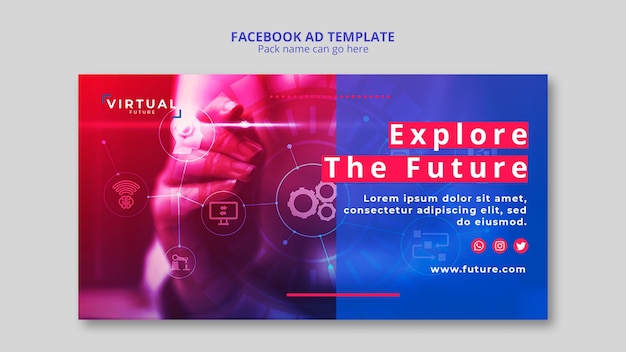 Technologie facebook-advertentiesjabloonontwerp