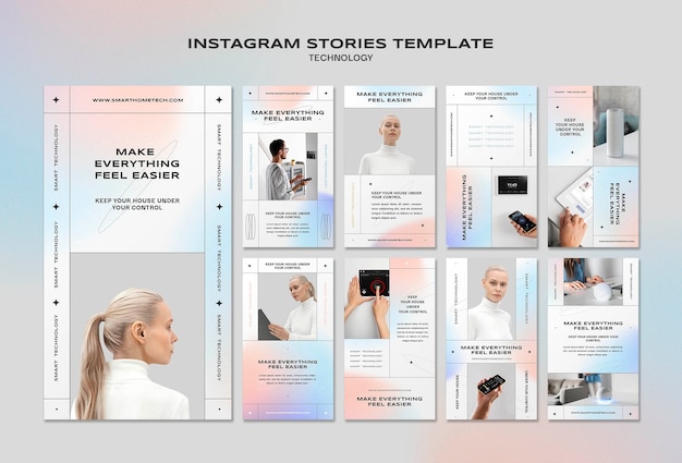 Technologie instagram verhalen ontwerpsjabloon Gratis Psd