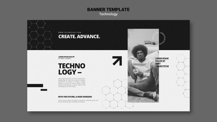 PSD Gratis technology in video games banner template