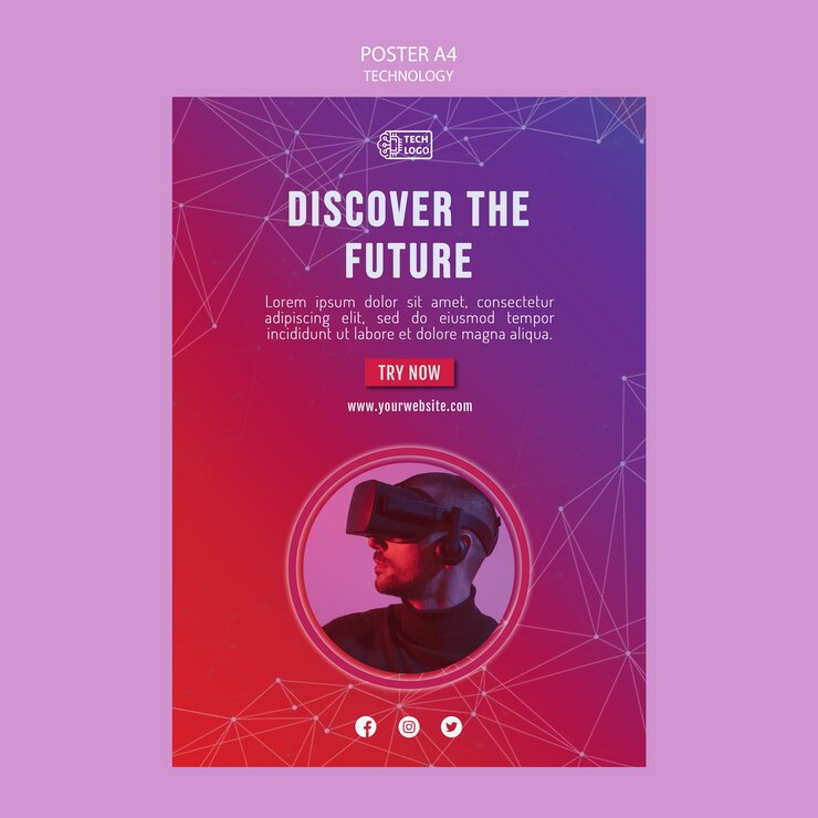 PSD Gratis technology vertical print template