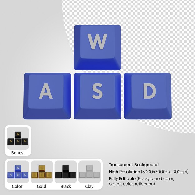 tecla del teclado 3d