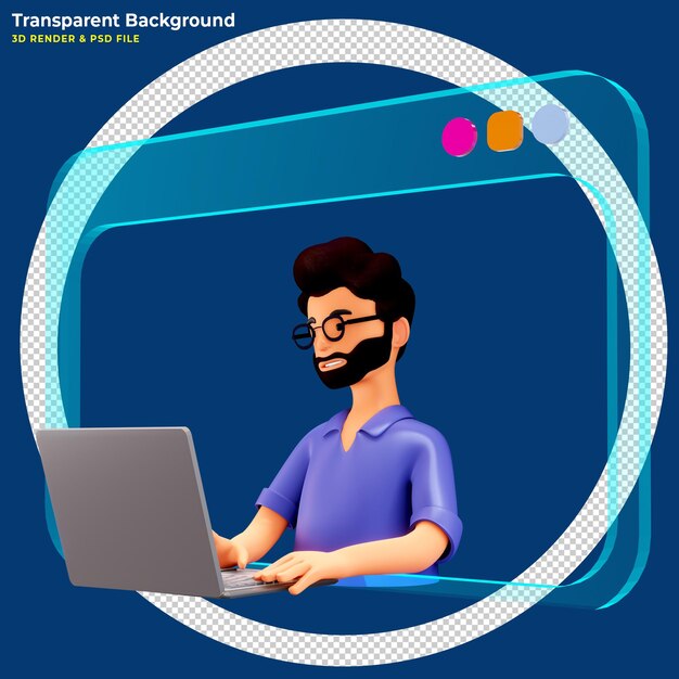 Tecnología del mundo cibernético digital Metaverse Hombre sosteniendo realidad virtual con interfaz futurista Datos de holograma 3D Ilustración 3D