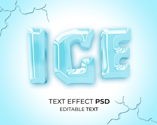 Teksteffect 3d-ijs bewerkbaar