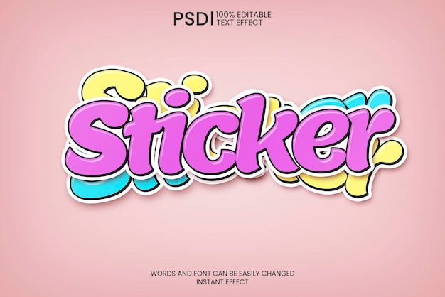 Gratis PSD teksteffect met bewerkbare stickerstijl