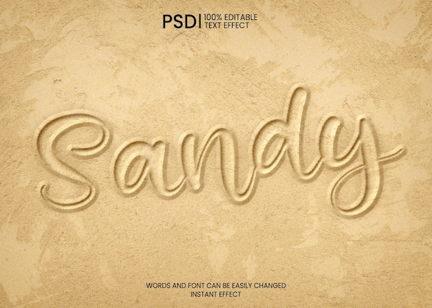 Gratis PSD teksteffect zand