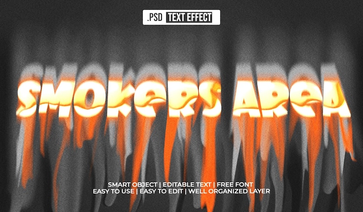 Gratis PSD tekststijl-effect voor rokersgebied