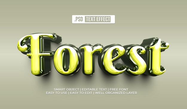 Gratis PSD tekststijleffect bos