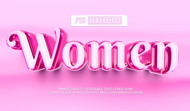 Gratis PSD tekststijleffect voor vrouwen