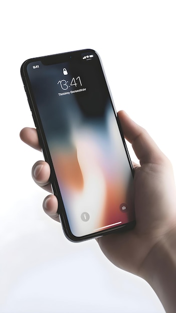 PSD gratuito el teléfono x en la mano fue creado y desarrollado por apple inc.