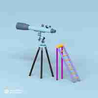 PSD gratuito telescopio icono aislado 3d render ilustración