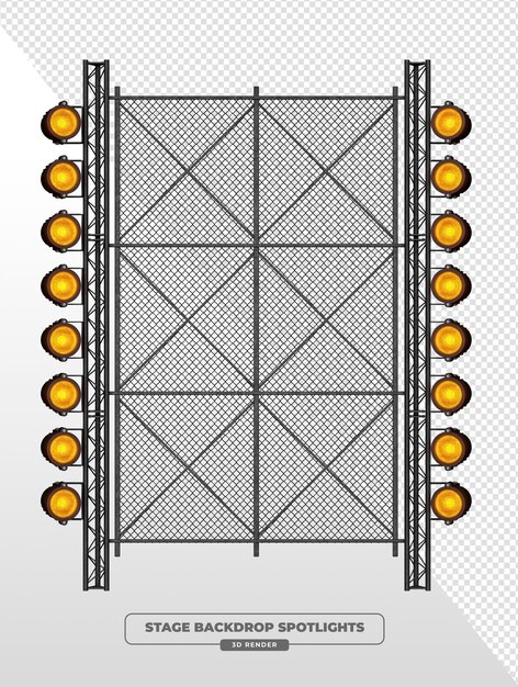 Telón de fondo del escenario con reflectores en 3D
