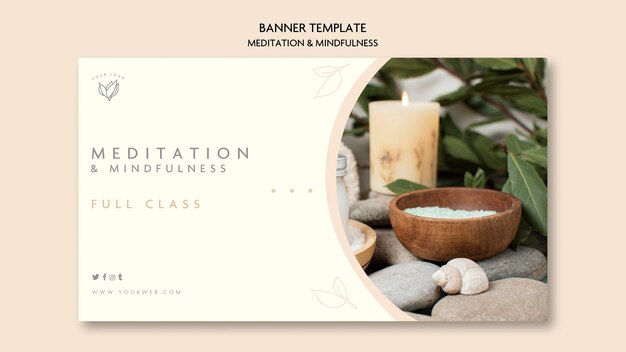 Tema banner meditazione e consapevolezza