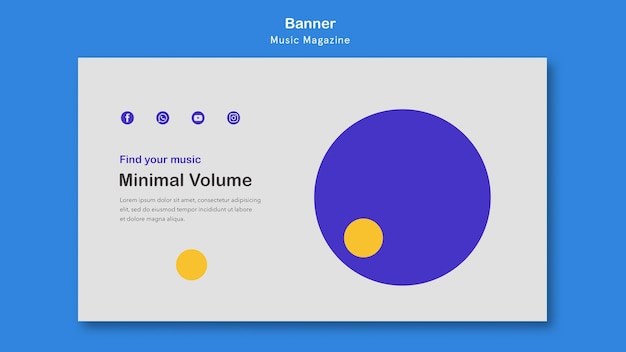 PSD gratuito tema de banner de revista de música