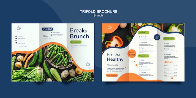 Tema de brunch por concepto de plantilla de folleto