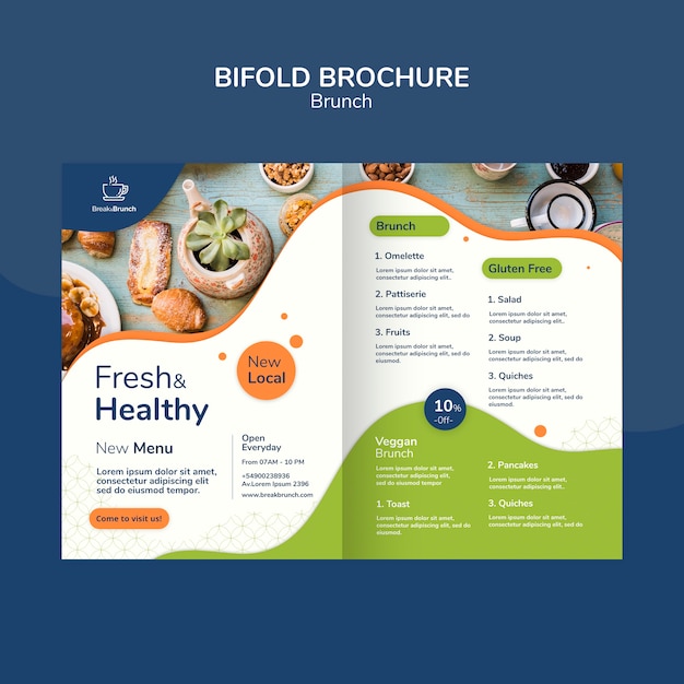 Tema de brunch para plantilla de folleto