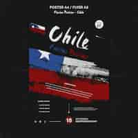 PSD gratuito tema del cartel del día internacional de chile