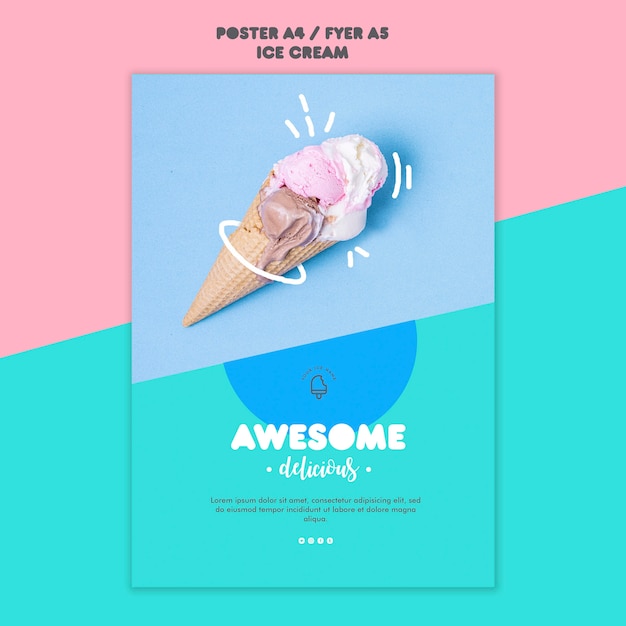 PSD gratuito tema de cartel de helado