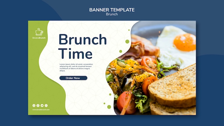 PSD gratuito tema del brunch per il concetto di modello di banner