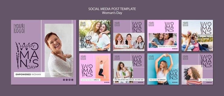 PSD gratuito tema del giorno della donna per modello di post di social media