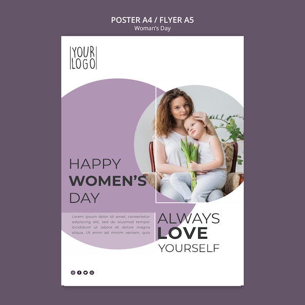 Tema del giorno della donna per modello di poster