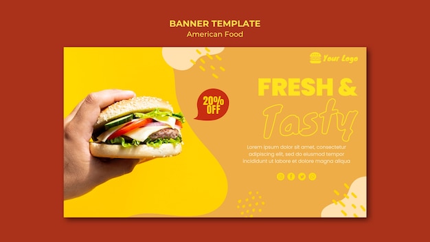 Tema del modello della bandiera dell'alimento americano