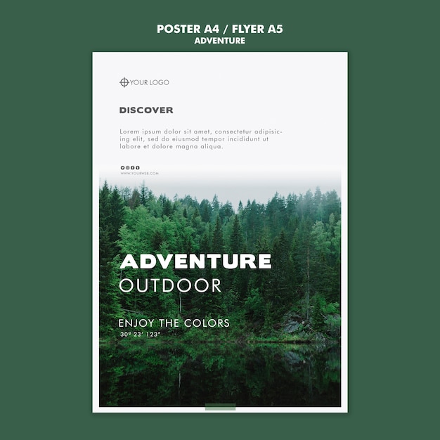Tema del modello di poster di avventura