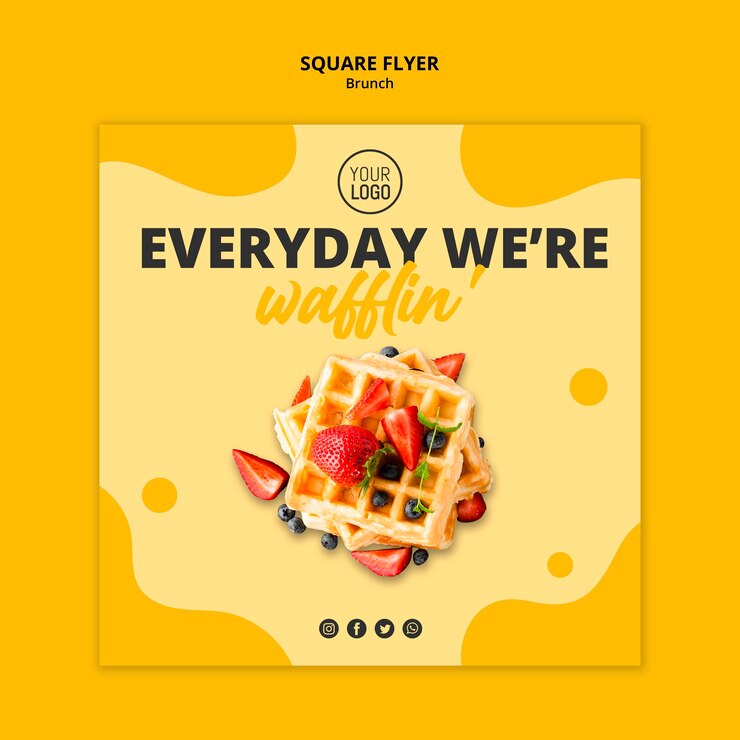 PSD gratuito tema del modello di volantino del brunch
