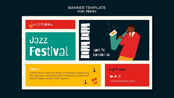 PSD gratuito tema di bandiera di musica