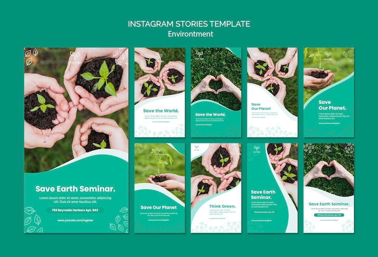 PSD gratuito tema de entorno para plantilla de historias de instagram