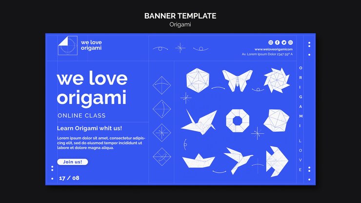 PSD gratuito tema modello banner origami