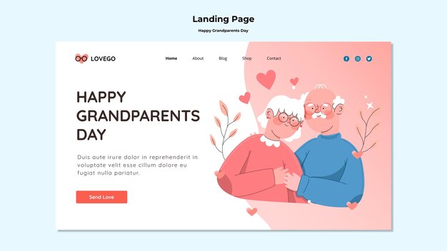 Tema de página de inicio de feliz día de los abuelos