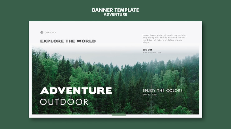 PSD gratuito tema de plantilla de banner de aventura