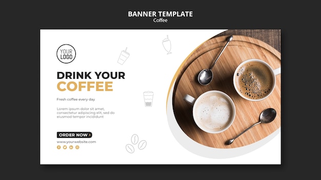 Tema de plantilla de banner de café