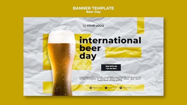 PSD gratuito tema de plantilla de banner del día de la cerveza