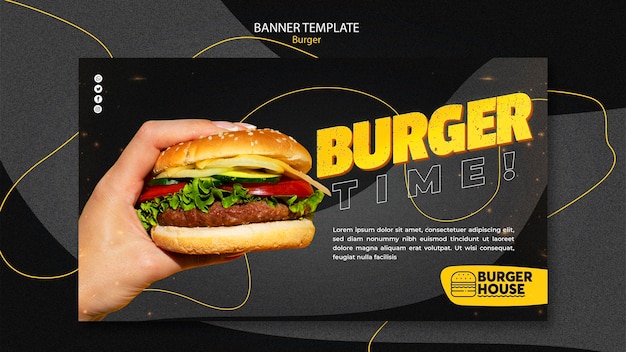 PSD gratuito tema de plantilla de banner de hamburguesa