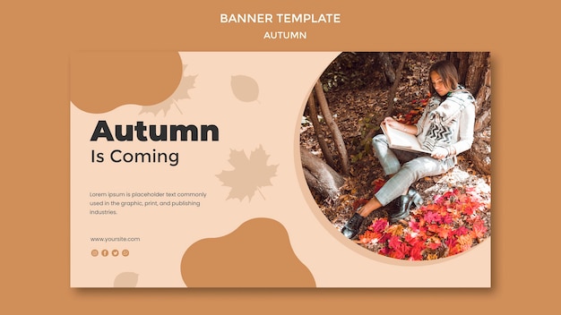 Tema de plantilla de banner de otoño