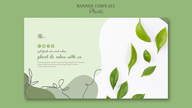Tema de plantilla de banner de plantas