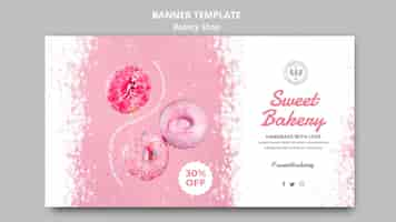 PSD gratuito tema de plantilla de banner de tienda de panadería