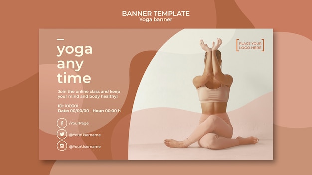 PSD gratuito tema de plantilla de banner de yoga