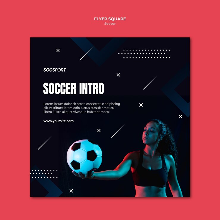 PSD gratuito tema de plantilla de volante de fútbol