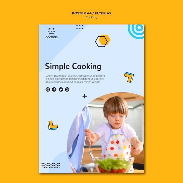 PSD gratuito tema de póster de cocina en casa