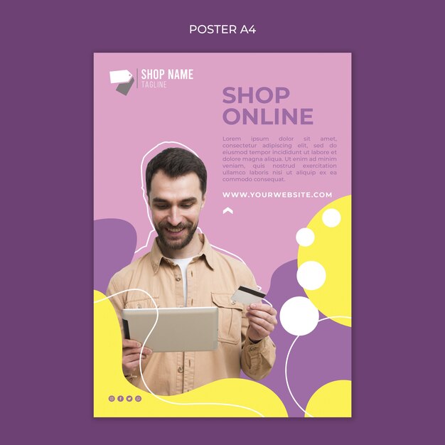 Tema de póster de compras en línea